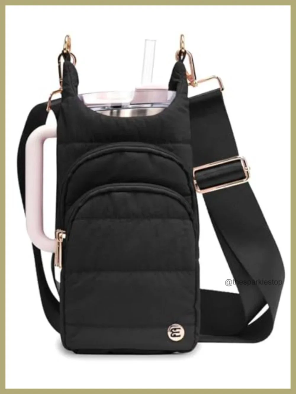 Water Bottle Holder with Strap for 20-40 oz Crossbody Carrier Nylon